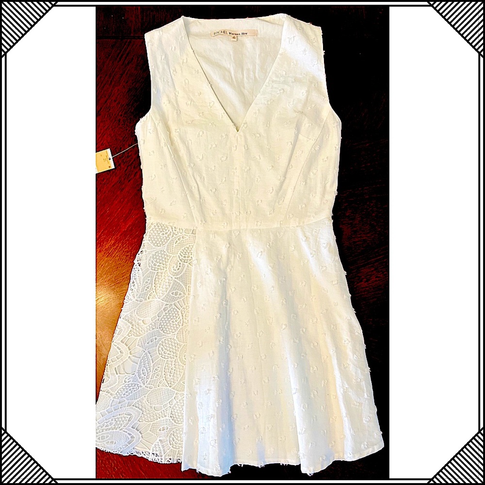 Rachel Roy White Mixed Media Dress (NWT)